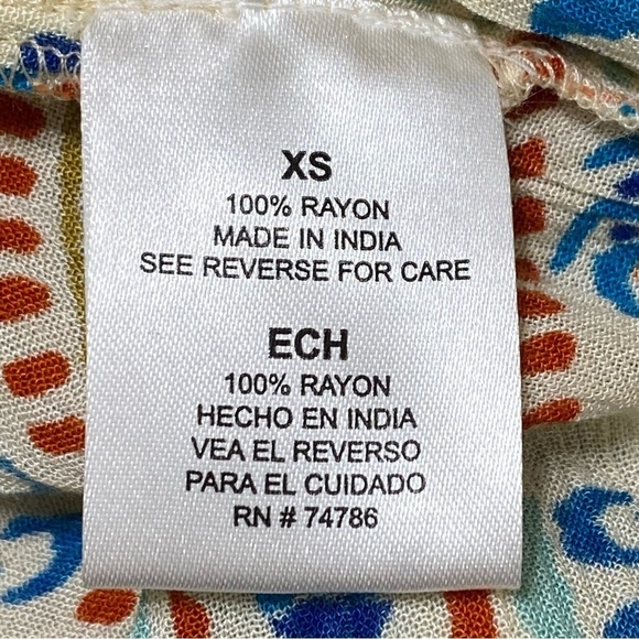 Patrons Of Peace Boho Tiered Mini Dress Adjustable Straps Retro Hippie XS - Picture 5 of 7